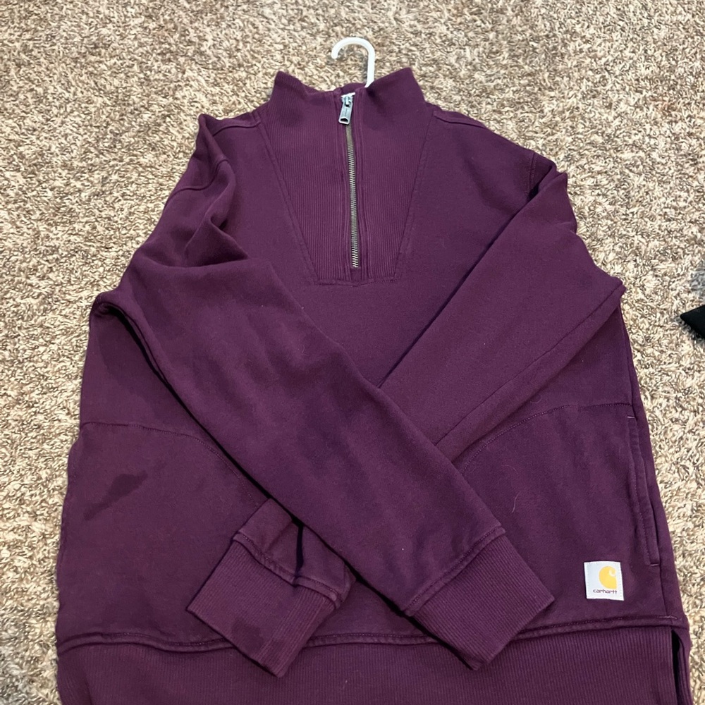 Carhartt Purple Quarter-Zip Sweatshirt